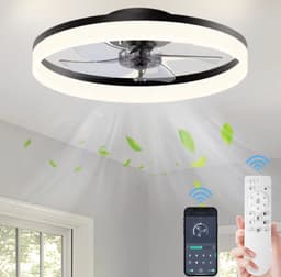 Lichtendirect Plafondventilator met Verlichting – Zwart – 6 Standen – Dimbaar 3000K-6500K – App & Afstandsbediening – Ventilator Lamp – Plafondlamp met Ventilator — thumbnail 1