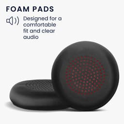 kwmobile 2x oorkussens geschikt voor Plantronics Voyager Focus / B825 / 4210 / 4220 / BlackWire 5200 / 7225 - Earpads voor koptelefoon in zwart — thumbnail 3