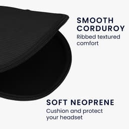 kwmobile headset case geschikt voor Sony WH-CH520 / WH-CH510 / MDR-ZX110 hoes - 22,5 x 17 cm - Koptelefoon cover met rits - Neopreen en ribfluweel - In zwart — thumbnail 7
