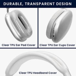 kwmobile 3-in-1 Hoofdtelefoonhoes voor Apple AirPods Max / AirPods Max 2 Hoesje - 360° TPU-hoes voor hoofdtelefoon - transparant — thumbnail 5