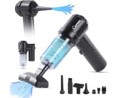 CarMe 2-in-1 Auto Stofzuiger - Zuigen & Blazen - Kruimeldief - 7 Opzetstukken - Oplaadbaar - Handstofzuiger - Air Duster - Zwart