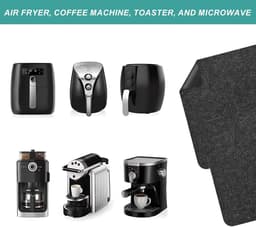 2Pcs Heat Resistant Mat 44 X 30cm - Fireproof Mat - Hittebestendige Mat - Vilt Mat Voor Air Fryer - Koffiemaker - Magnetron (Donkergrijs) — thumbnail 7