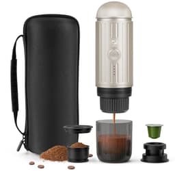 Espressomachine Draagbaar - Elektrisch Koffiezetapparaat - Capsule Koffiemachine - 19 Bar Druk - Compact - Reiscup - Draagbaar Koffiezetapparaat - Koffiezetapparaat - Koffie To Go - Automatische Verhitting - USB - Lichtgrijs — thumbnail 1