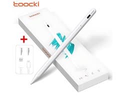 Toocki |Universele Stylus Pen - Alternatief Apple Pencil - Geschikt voor Apple iPad - Mini - ipad pro vanaf 2018 - Active Stylus Pencil | Pencil Pen | Apple iPad | Tablet, Macbook ,Apple Telefoons |Palm rejection |Magnetisch| Teken pen |2X Tips|Wit