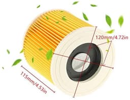 Patroonfilter - 2 Stuk - nat- en droogfilter - Geschikt voor Karcher WD3/NT18/20/38/1- Geschikt voor voor HEPA-filter WD2/MV2/3 stofzuiger filter katoen - geel — thumbnail 4