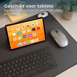 Nuvance Draadloze Muis LED - Bluetooth - Stil - Laptop & Gaming - Draadloos - Computermuis - Links & Rechtshandig - Grijs — thumbnail 5