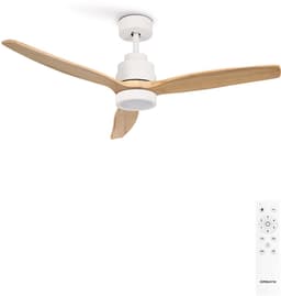 CREATE - Plafondventilator 40W silent Ø132 cm - Met Verlichting drie temperaturen - Met Afstandsbediening - 6 Snelheden - Timer - Zomer/Winter functie - Wit - WIND STYLANCE — thumbnail 1