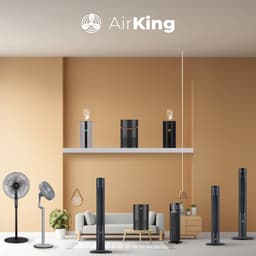AirKing Torenventilator 117cm extra stille DC motor 12 standen met afstandsbediening - Ventilator staand met Dimbaar LED scherm Zwart AKTN117BK-DC — thumbnail 4