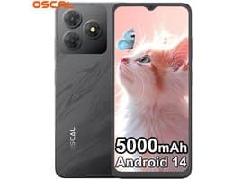 Smartphone OSCAL Blackview FLAT 2C 6,56" 6Go+64Go/SD 2To 5000mAh Android 14 GO Dual SIM - Zwart
