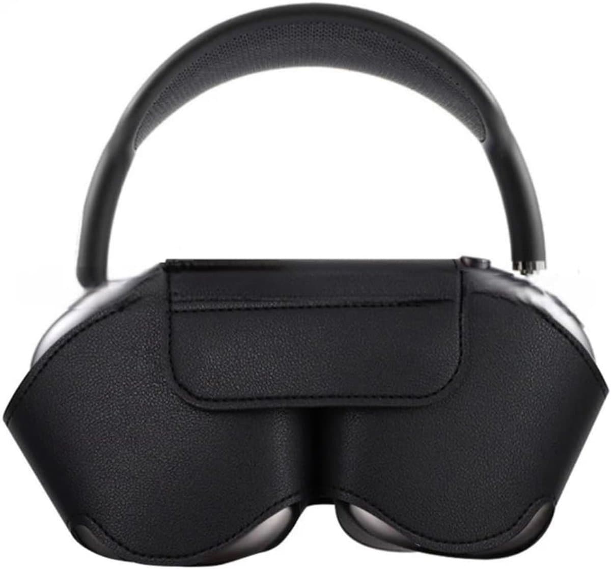 Case Accessoires - Koptelefoonhoesje - Leren hoesje - Krasbestendig, stofdicht, draagbaar reishoesje - Stofdichte reistas - Opbergtas voor koptelefoon - Compatibel met Apple Airpods Max smart case - Zwart — afbeelding 1