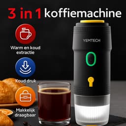 Yemtech® Draagbare Elektrische Espressomachine - Espresso machine voor onderweg - Mini Reis Koffie machine - Koffiezetapparaat voor Camping Auto Vrachtwagen – Draagbare Koffiemachine — thumbnail 2