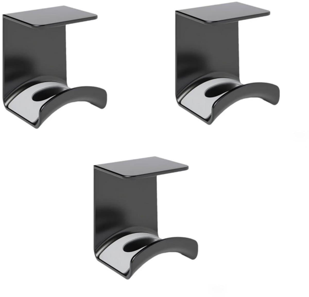 3 x Opbergrek - Koptelefoonstandaard - Koptelefoonhouder - Plakt aan de muur of onder de tafel - Wordt geleverd met sterke kleefpads - Past op de meeste gamingheadsets — afbeelding 1