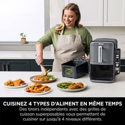 Ninja Double Stack Airfryer XXL - 9.5 Liter - Dubbele Gestapelde Lades - 6 Programma's - Inclusief Kookrekjes - SL400EU — thumbnail 3
