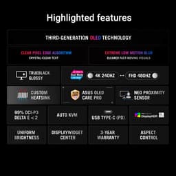 ASUS ROG Strix OLED XG32UCWMG - 4K UHD WOLED Gaming Monitor - 4K 240Hz, FHD 480Hz Dual Mode - USB-C 15W Power Delivery - 0.03ms - G-Sync Compatible - 31.5 Inch — thumbnail 14