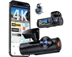 Vantrue N4 Pro S 4K 3-kanaals dashcam met Triple STARVIS 2, 4K+1080P+2.5K voor-, binnen- en achtercamera, HDR IR-nachtzicht, spraakbediening, parkeermodus, GPS, Wi-Fi, ondersteuning tot 1TB