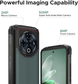 DOOGEE Fire6 Power - Robuuste Smartphone - 20 RAM +256GB ROM / 2 TB TF - 15500mAh/33W- 3-in-1 Reverse Charging/18 W - 6.56 Inth 90Hz - Android 14 - 50MP AI Camera - 120 lm zaklamp - Groen — thumbnail 4