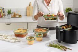 Lékué Airfryer Ovenschaal Rechthoek - Set 2-delig - Glas - Transparent — thumbnail 4