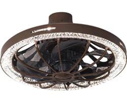 Bovista Plafondventilator - Met Verlichting - Plafond Ventilator - Met Lamp - Plafonniere Met Ventilator - Met Licht - Koffie - 33cm — afbeelding 1
