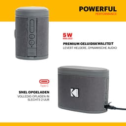 Kodak SoundBrix Bluetooth Speaker – Draadloze Muziek Box – 5W RMS – Grijs — thumbnail 4