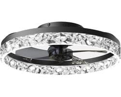 Bovista Plafondventilator - Met Verlichting - Plafond Ventilator - Met Lamp - Plafonniere Met Ventilator - Met Licht - Zwart