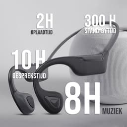 Tech Essentials Wave - Sport oordopjes - Bone Conduction Headphone - Open Ear Oortjes - Draadloze Bluetooth Koptelefoon - Zwemmen - Hardlopen - 32GB Geheugen - IPX7 Waterbestendig- Zwart — thumbnail 5