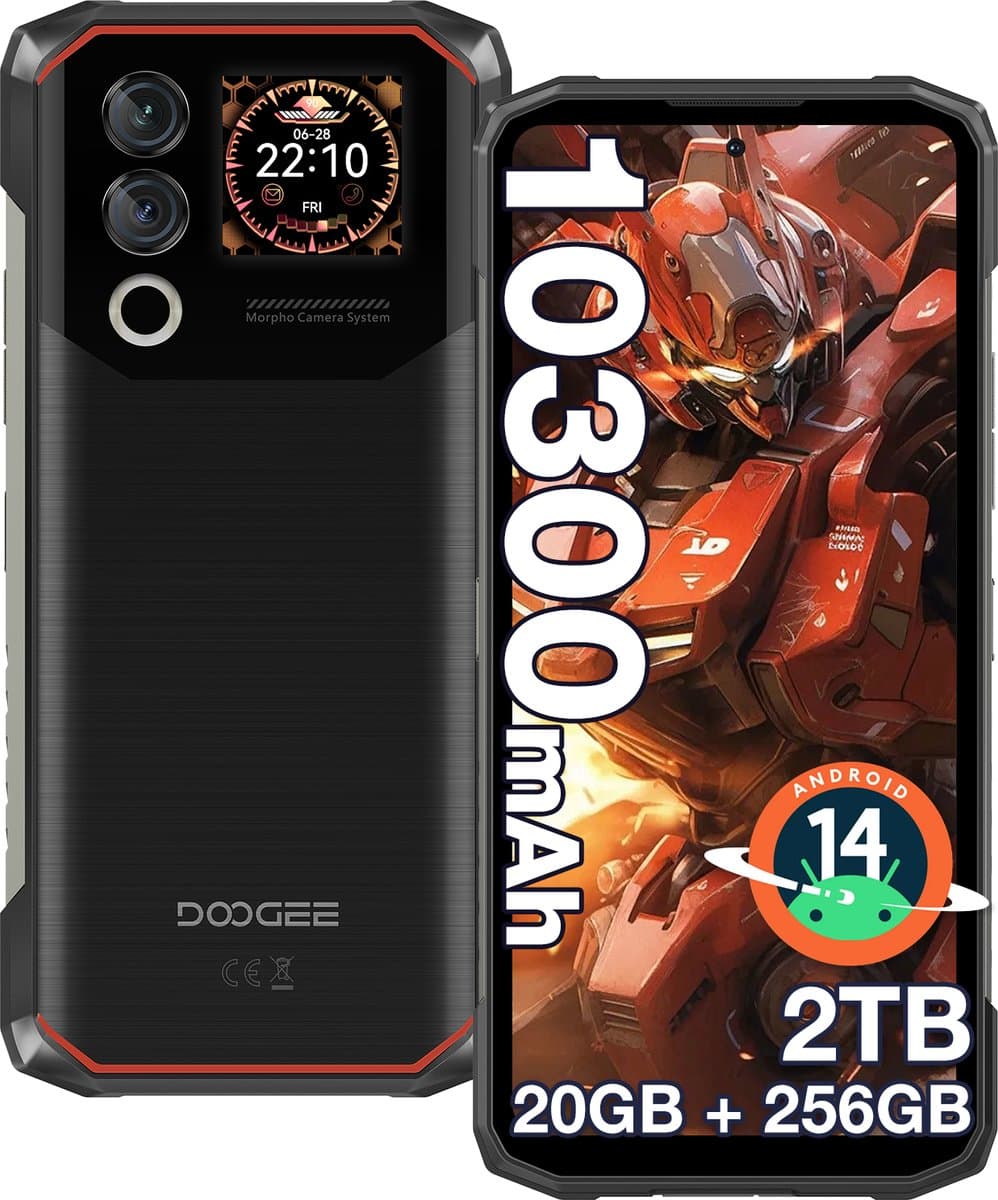 DOOGEE Blade10 Max Onbreekbare Mobiele Telefoon Android 15 Batterij 10300mAh 90Hz 6.56"HD 32GB + 256GB 50MP Camera,Zwart — afbeelding 1