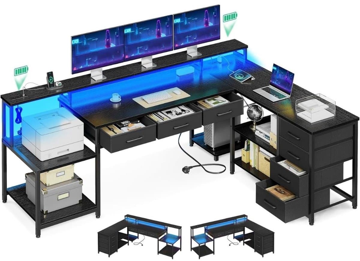 Hoekbureau Gaming - Bureau L Vormig - Computer Desk — afbeelding 1