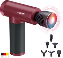 Beurer MG 195 HOT & COLD Limited Edition 25 Massage Gun - Verwarmt & koelt spieren - Incl. 7 opzetstukken - 9 Intensiteitsniveaus - Krachtige accu - Draadloos gebruik - 3 Jaar garantie - Bordeaux/zwart — thumbnail 1