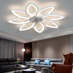 RFWR® Moderne Plafondventilator met Dimbare LED Verlichting en Afstandsbediening - Zwart 90CM — thumbnail 2