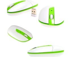 Draadloze Optische Muis – 2.4GHz Wireless Office Muis – 1600 DPI – USB Nano Ontvanger – Lichtgewicht – Voor Laptop & PC – Groen