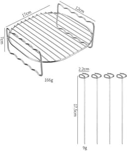 Airfryer dubbele laag rack, Airfryer-accessoires veeldoelige rack geschikt voor de meeste 3.7QT of hoger（7in, 4pins） — thumbnail 2
