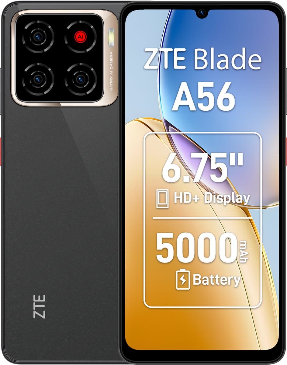 ZTE Blade A56 - 4GB/128 GB - Starry Zwart — afbeelding 1