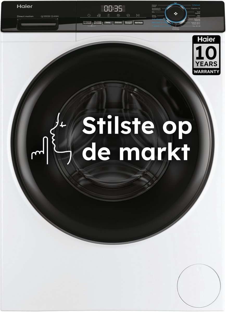 Haier HW80-B14939-DF - De stilste wasmachine op de markt - 8kg - A- Stoombehandeling - Antibacteriële Behandeling (ABT) - 16 programma’s- 10 jaar garantie op onderdelen — afbeelding 1