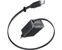 Anker Nano USB C Snellader - 35W - 2-poorten - Geïntegreerde Anker InstaCord intrekbare kabel