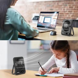 RFWR® Draagbare Mini USB Ventilator met 5000mAh - Fluisterstil, 100 Snelheden, 24u Autonomie, Snelladen via USB-C, Ideaal voor Thuis, Camping en Reizen — thumbnail 2