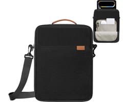 1 Stuk Tablet Tas - Computertas - Tablethoes 9-13 inch - iPad-tas - Met handvat en afneembare schouderriem - Crossbodytas - Reistas - Draagbare tas - Voor laptops kleiner dan 13 inch - Zwart