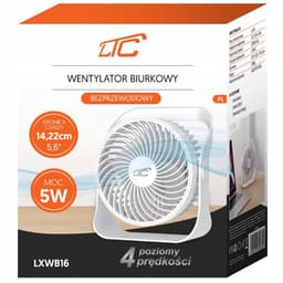 LTC - ventilator - draadloze bureauventilator - opladen via USB C, 4 snelheidsniveaus, 2000 mAh batterij, LXWB16 — thumbnail 4