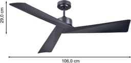 A-Flow Design Black 42 inch Plafondventilator - Plafondventilator zwart - Design Ventilator - Met afstandsbediening - 6 Windsnelheden - Timerfunctie - Winterstand - 107CM — thumbnail 2
