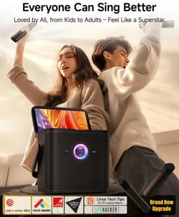 Ikarao Karaoke set voor Volwassenen - Shell S3 - 2 Draadloze Microfoons - 80W - Gratis Karaoke App 6 maanden - HD scherm - Zwart — thumbnail 3