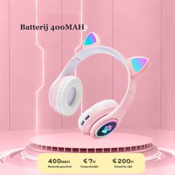 KINSI koptelefoon kinderen draadloos - Kinder Koptelefoon met Kattenoortjes - Multi-apparaat Compatibel — thumbnail 4