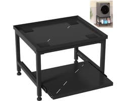 Wasmachine Verhoger - Wasmachine opbouwmeubel - Wasmachine Sokkel - 200 kg belastbaar - 63x54x45.5cm - Zwart