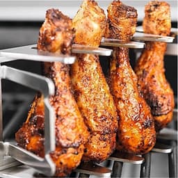 EXCITAT Grillrooster - Multifunctionele grill - Airfryer accessoire - Grill apparaat - RVS - Perfect voor vlees - Maximaal grillplezier en een echt krokante korst — thumbnail 3