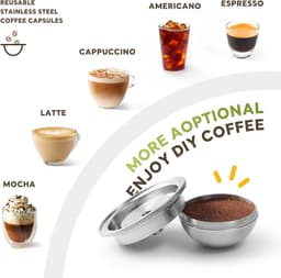 Koffietools - roestvrij staal - herbruikbaar, geschikt voor Nestlé Nespresso Vertuo, koffiecapsulefilter (met tamper, lepel, borstel) — thumbnail 2