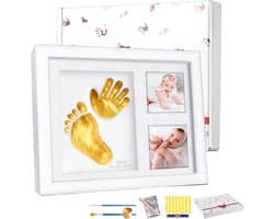 BOBOVEN - Fotolijst Baby Hand- en Voetafdruk Set - Wit - Kraamcadeau