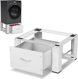 Wasmachine verhoger met lade Wit - 32.5cm hoog - Wasmachine opbouwmeubel - Wasmachine Sokkel - 150 kg belastbaar — thumbnail 1