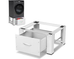 Wasmachine verhoger met lade Wit - 32.5cm hoog - Wasmachine opbouwmeubel - Wasmachine Sokkel - 150 kg belastbaar