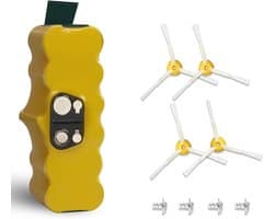 5000 mAh Geschikt voor iRobot Roomba R3 500 600 800 900 510 530 532 535 540 550 560 562 570 580 620 630 650 660 760 780 790 880 Vervangende accu (4 Veegborstels + 4 Schroeven)