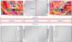 Stemap® Flex Portable Monitor Triple 14'' - Full HD 1920X1200P - Geschikt Voor 12” / 17” Tri-Screen - Laptop Scherm Uitbreider - Inclusief Beschermhoes en Kabels - 2 Jaar Garantie — thumbnail 5
