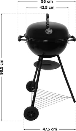Gregman Roast 60 Elektrische & Houtskool BBQ – 5 kW – Deksel & Wielen — thumbnail 2