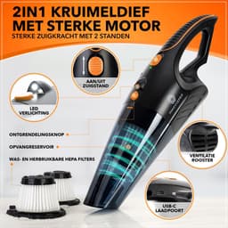Innovixpro® Kruimeldief – Kruimeldief met steel – Nat&Droog – Handstofzuiger – 17000Pa – Kruimeldief snoerloos – Kruimelzuiger – ExtremeZuigkracht – Jouw ultieme schoonmaakpartner – Kruimelzuiger-Autostofzuiger-Nat&droog-InclusiefReistas — thumbnail 3